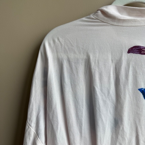 Free People Gemma Watercolor Floral Choker Neck Tunic Mini Dress – Size S - Picture 10 of 11